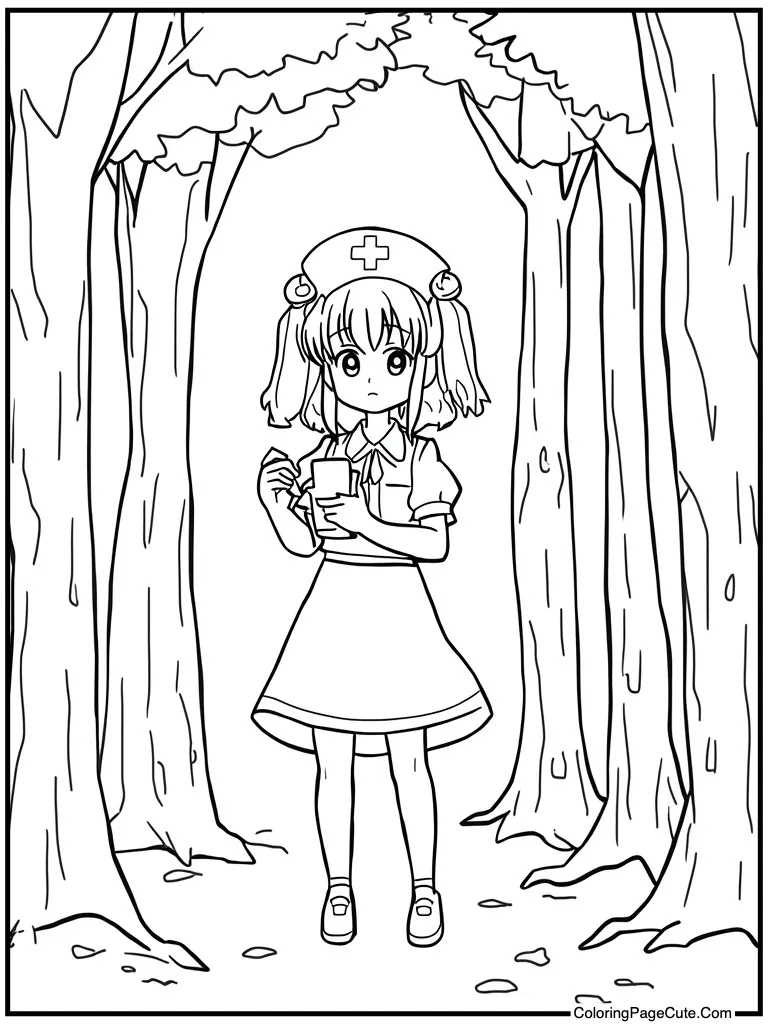 Nurse cap helping sick