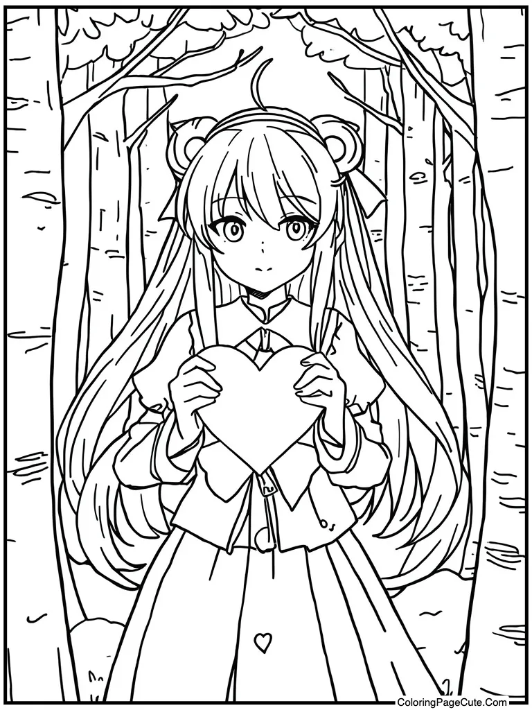 Holding black heart shape