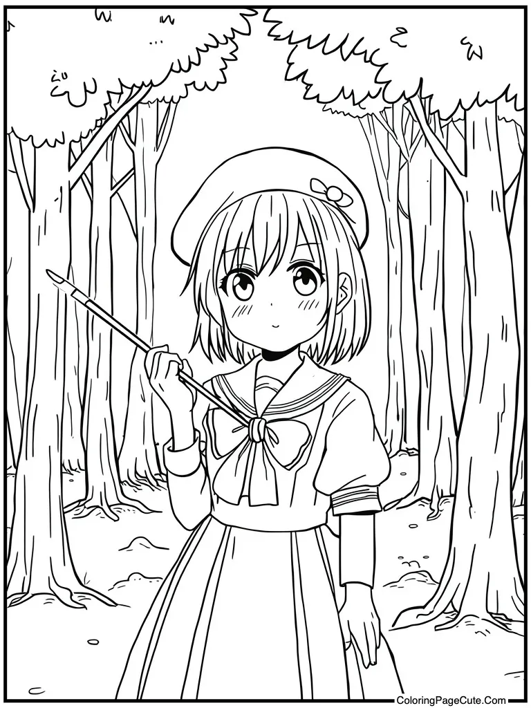 Artist beret holding brush