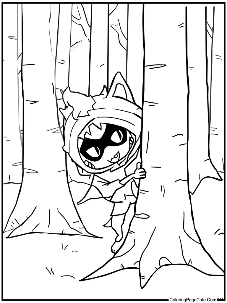 Spy sneaking around corner