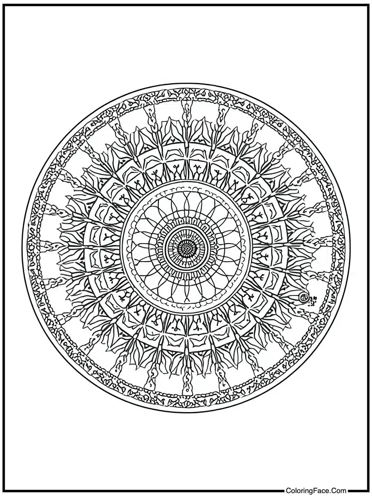 Detailed mandala circle art