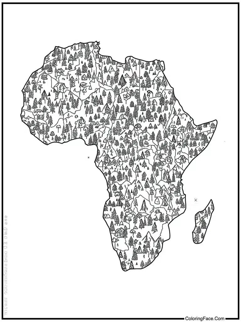 African continent map outline