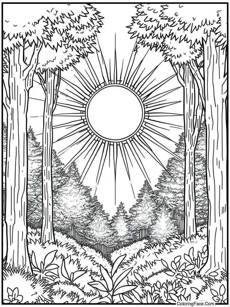 Sun symbol shining brightly