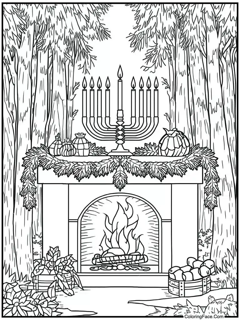 Kinara on fireplace mantle