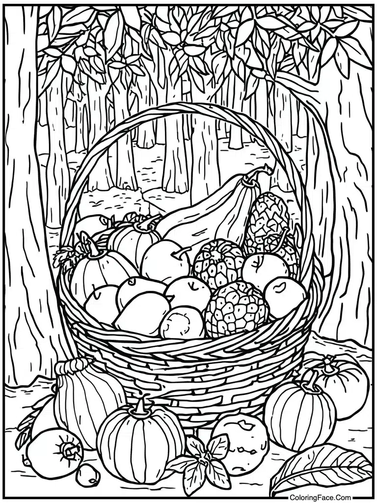 Basket of harvest fruits