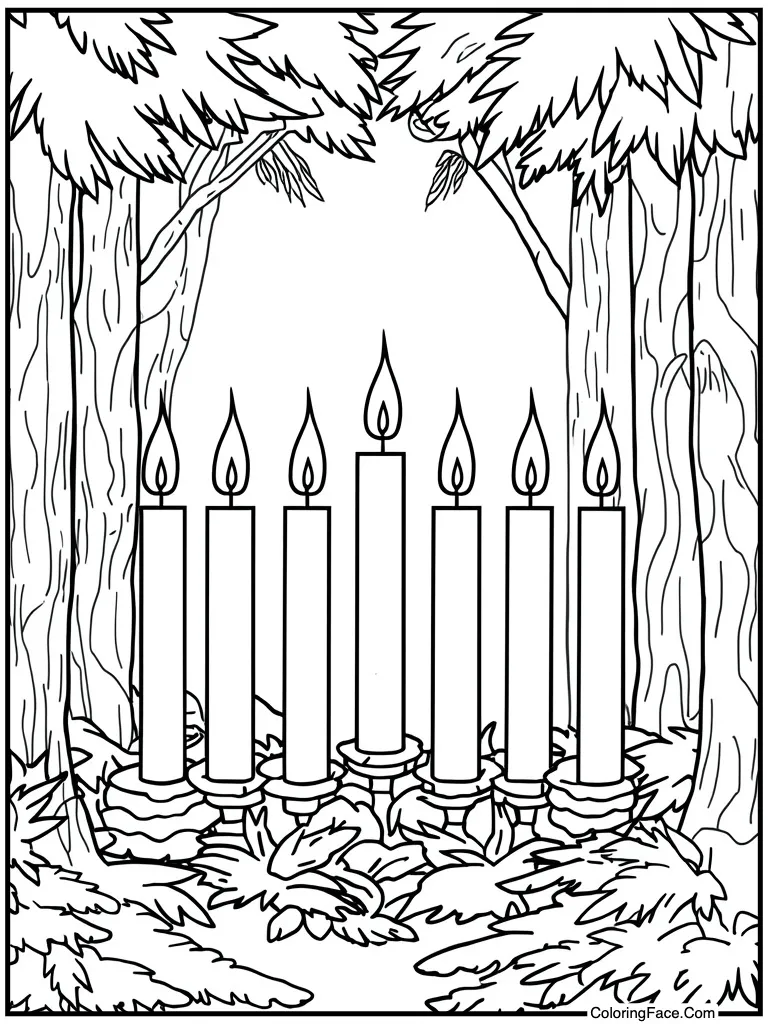 All seven candles lit