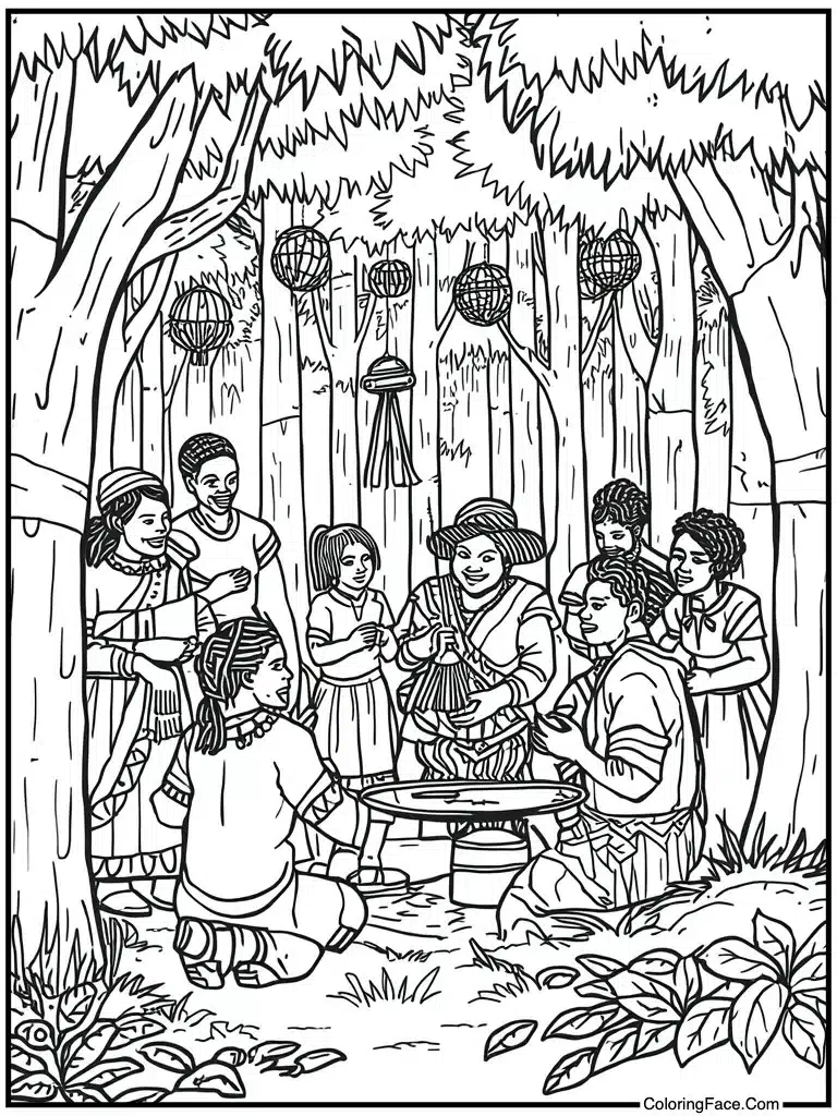 Bright joyous festival scene