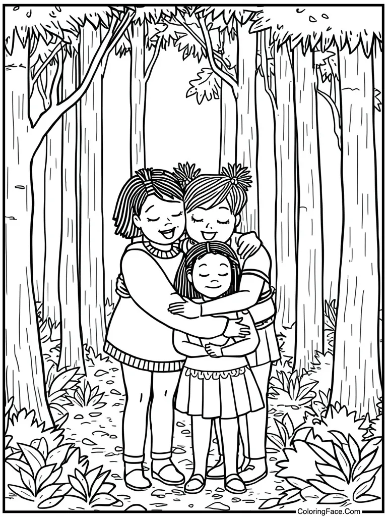 Family hugging each other