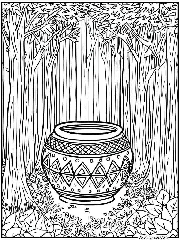 Pottery bowl with patterns