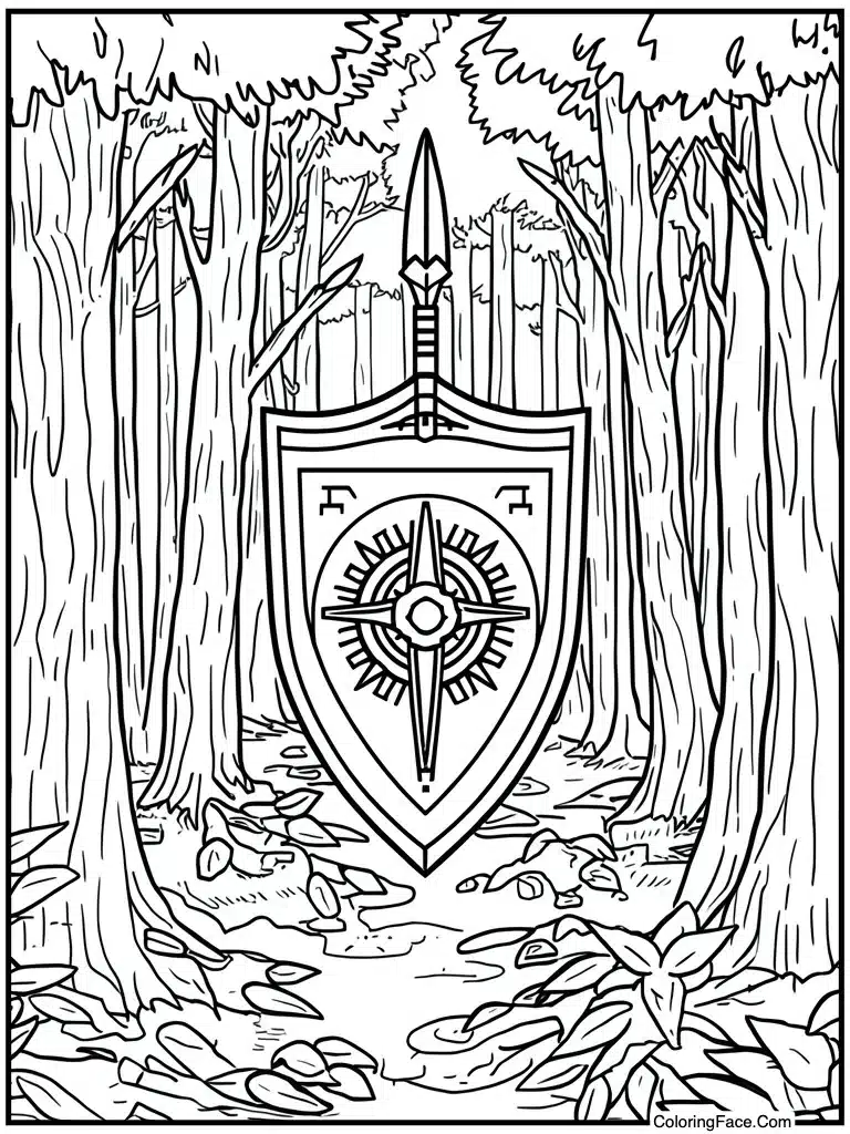 Shield and spear symbols