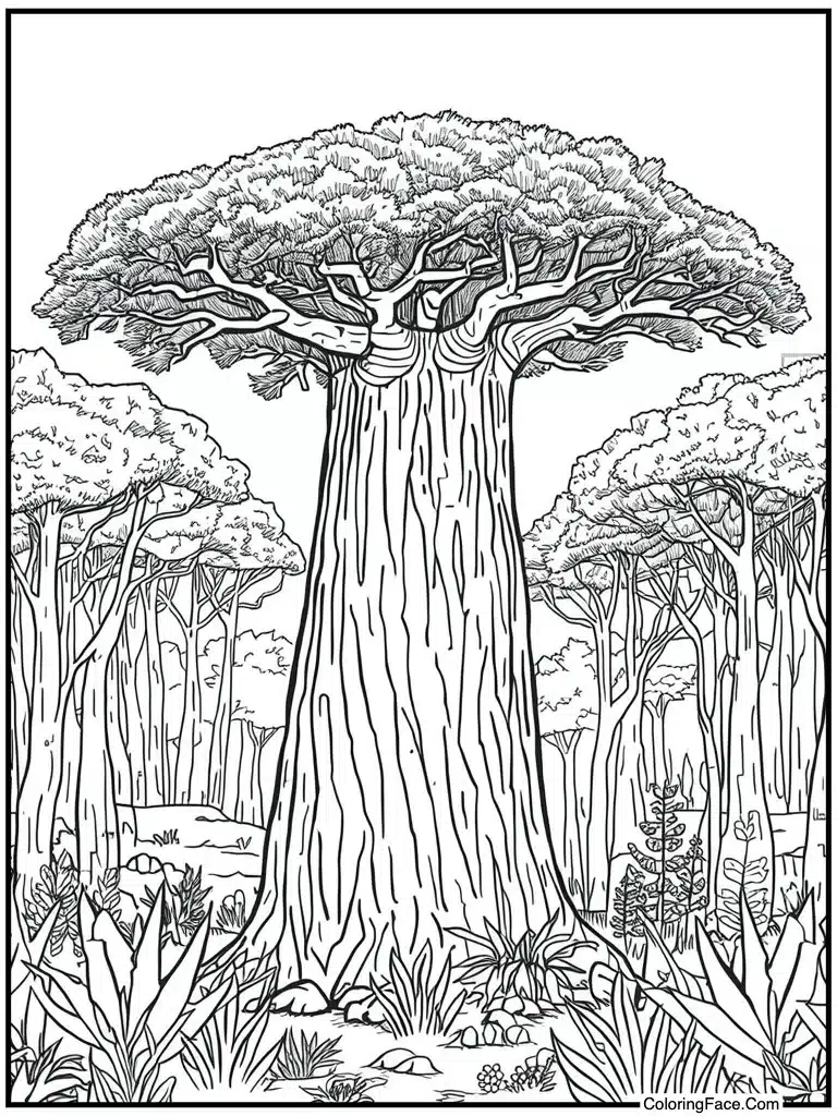 Baobab tree standing tall