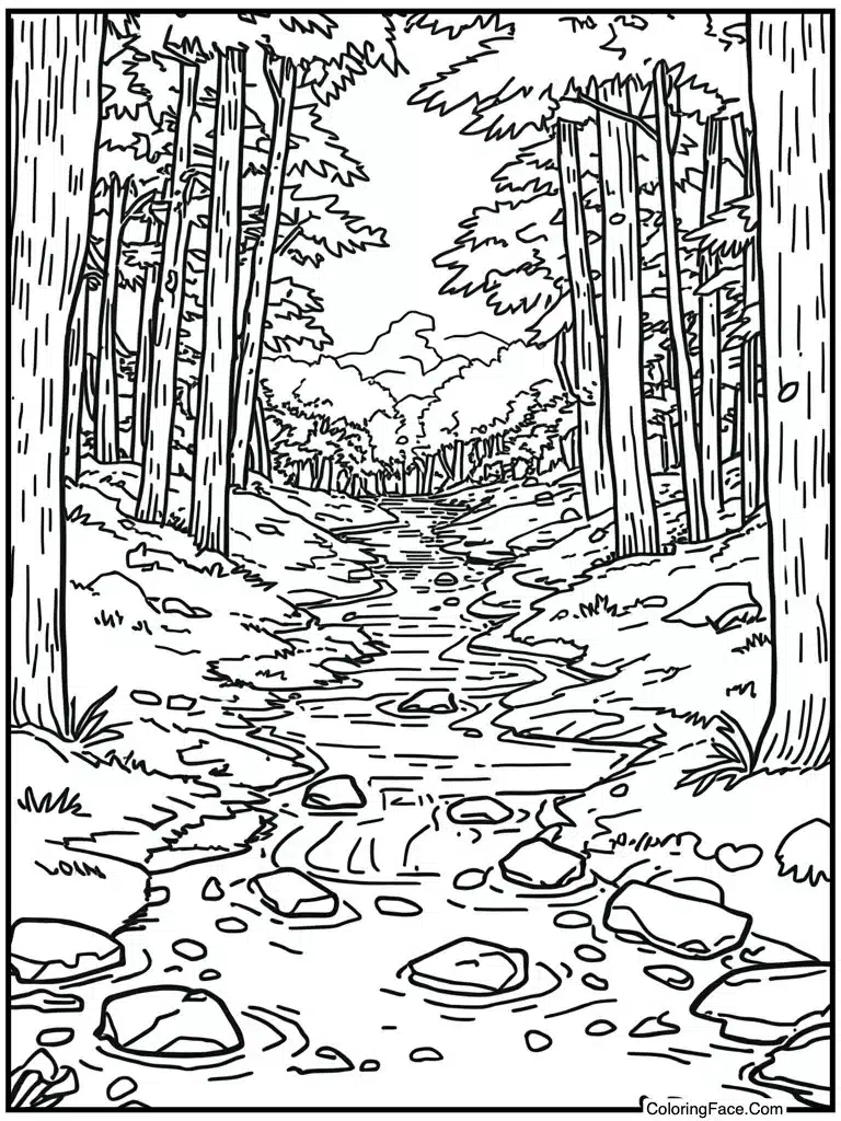 River flowing through land