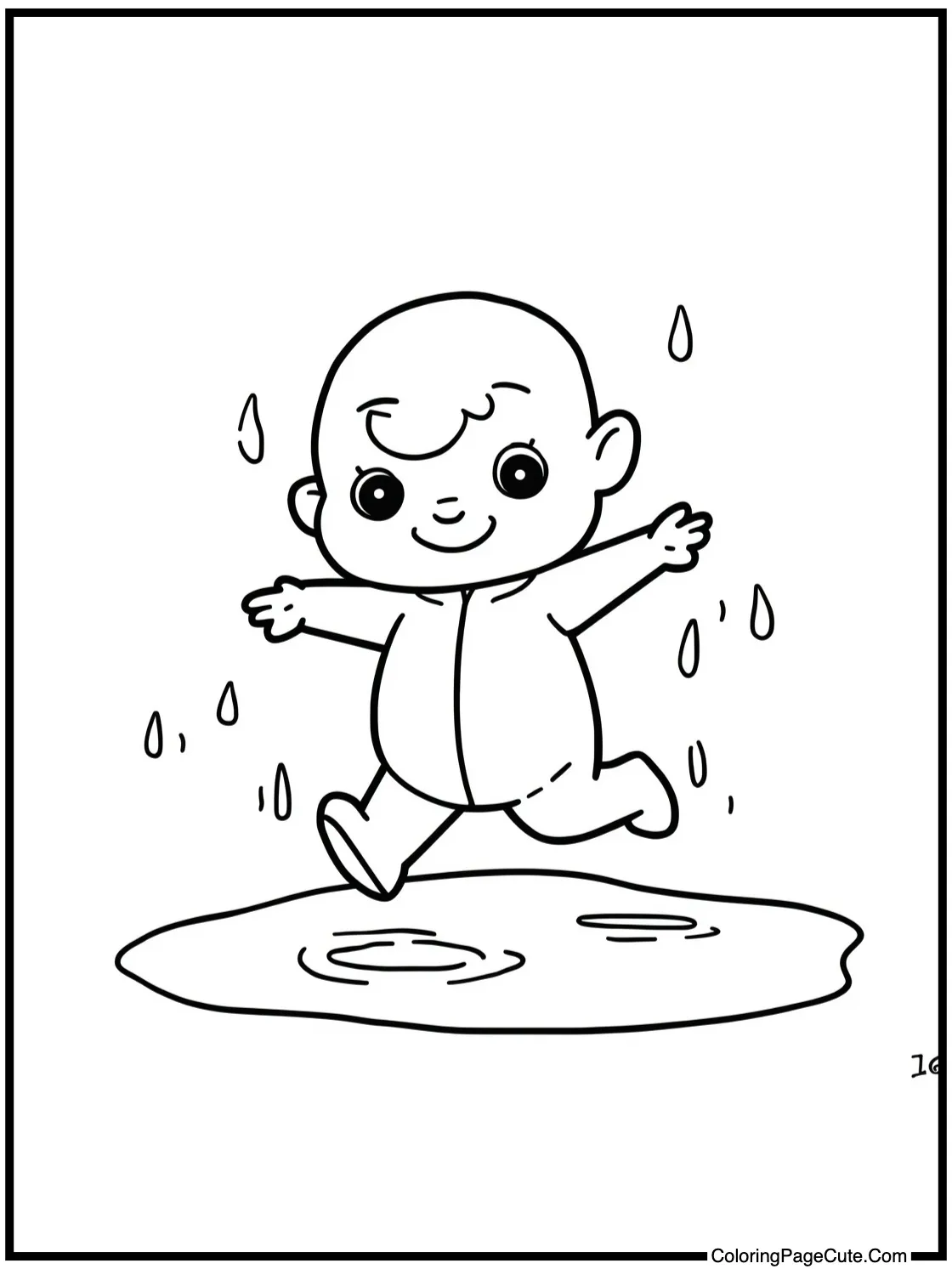 Jumping in rain puddles