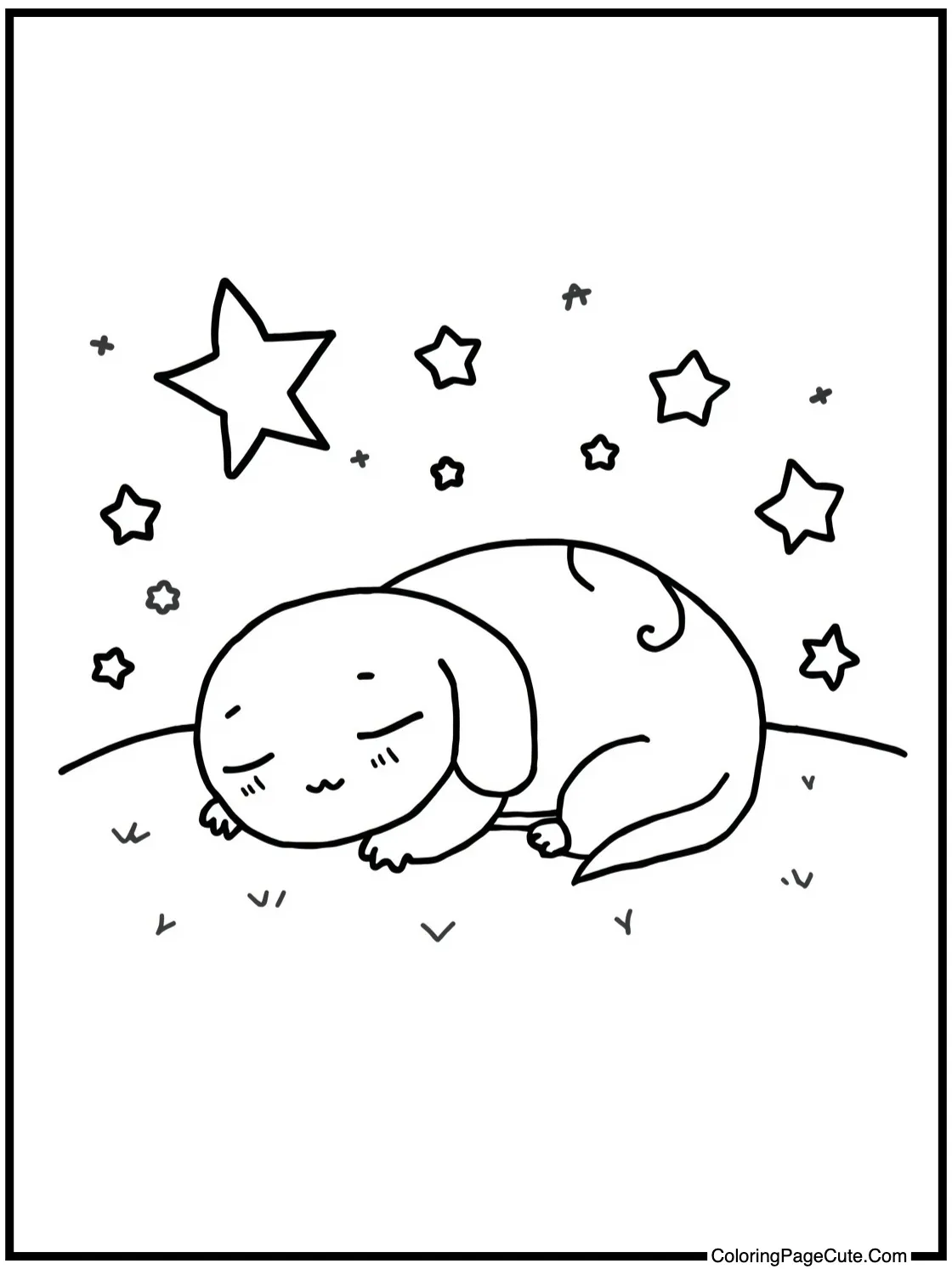 Creature sleeping under stars