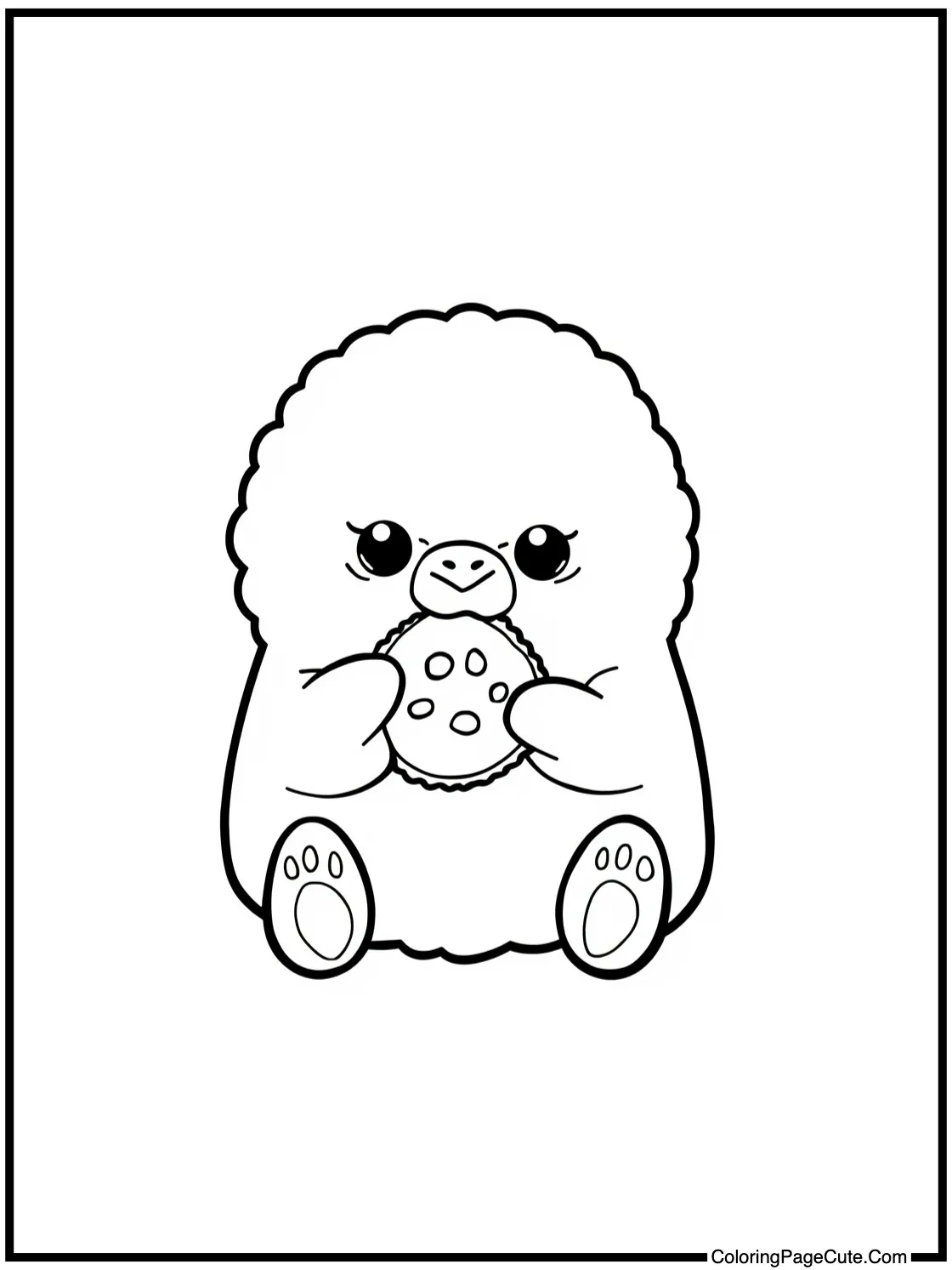 Fluffy figurine eating cookie