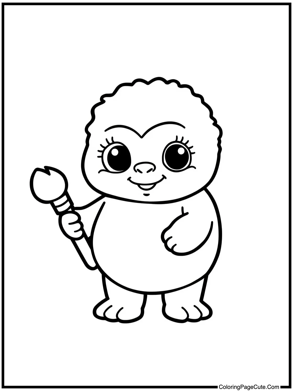 Holding a paint brush