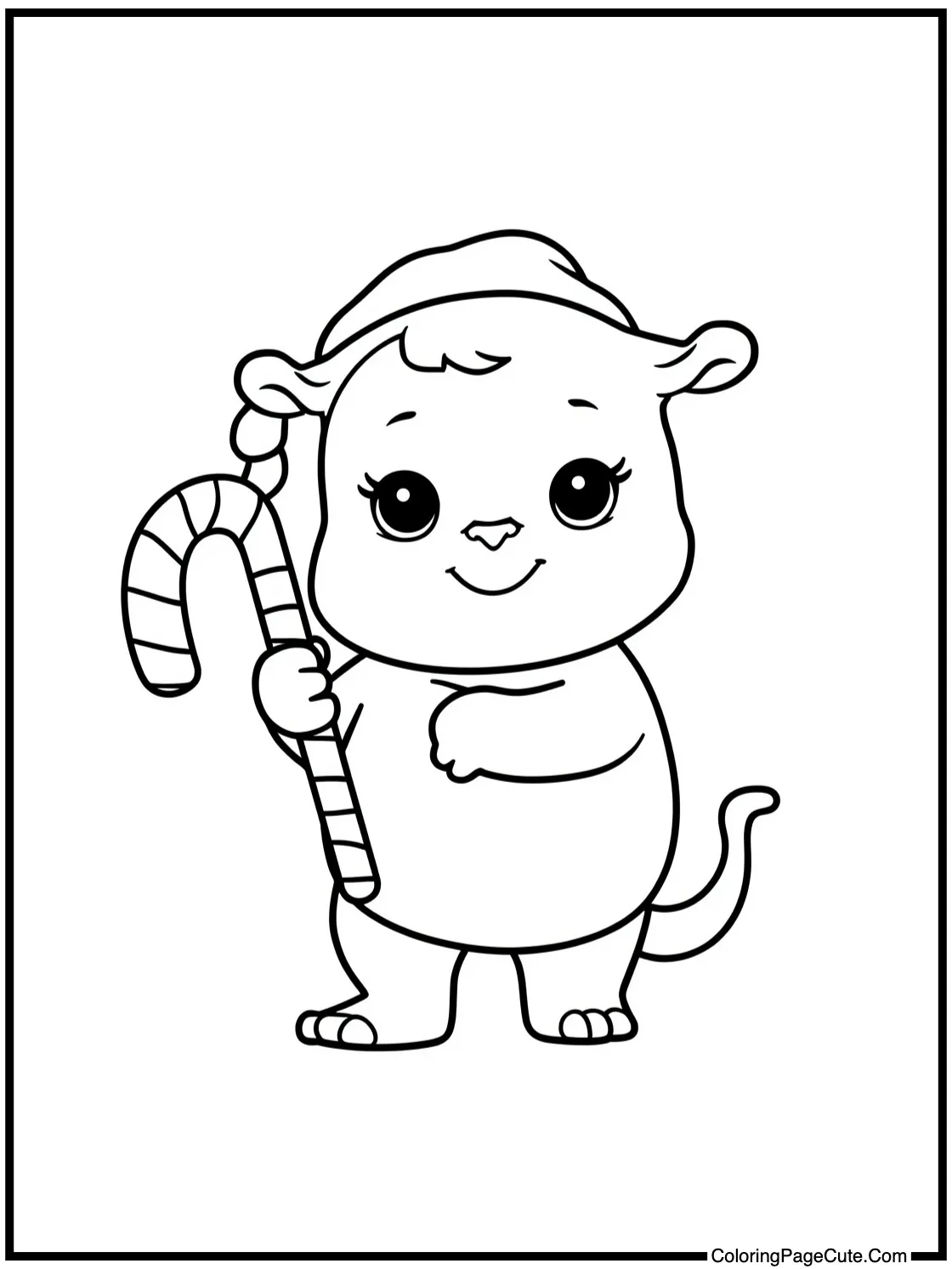 Holding a candy cane