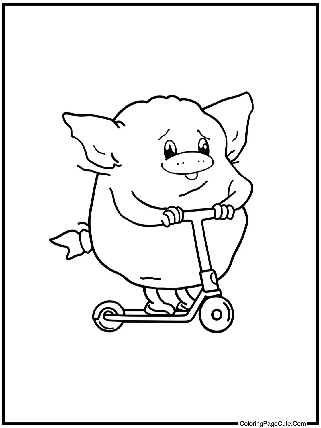 Creature riding a scooter