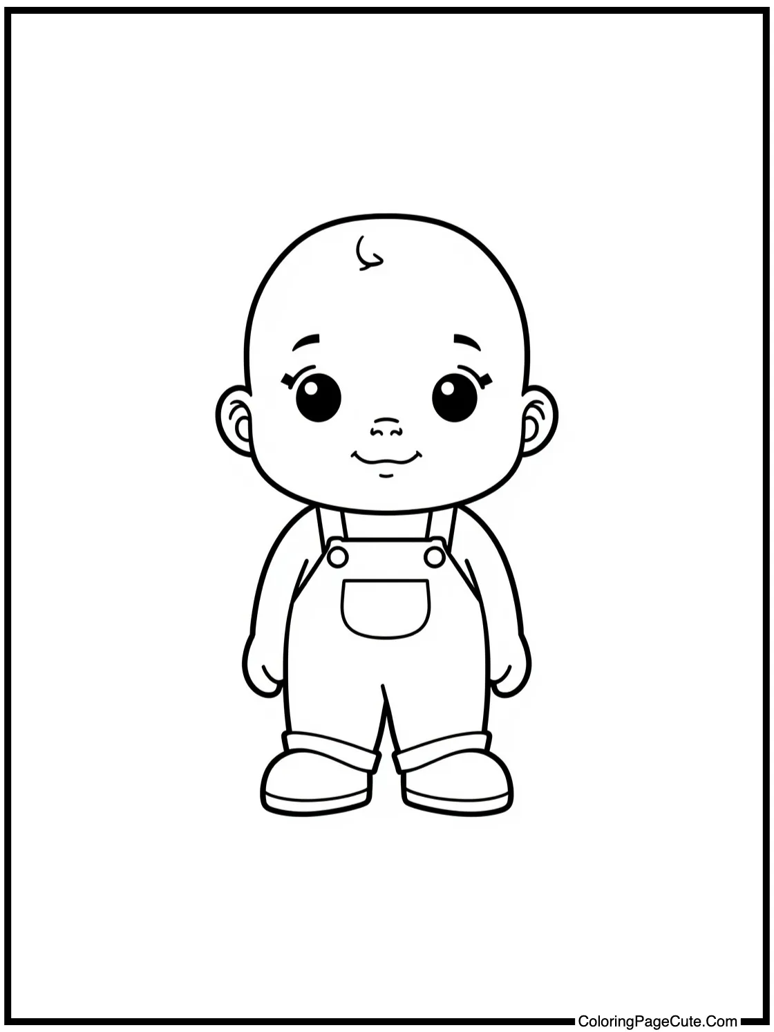 Figurine wearing overalls