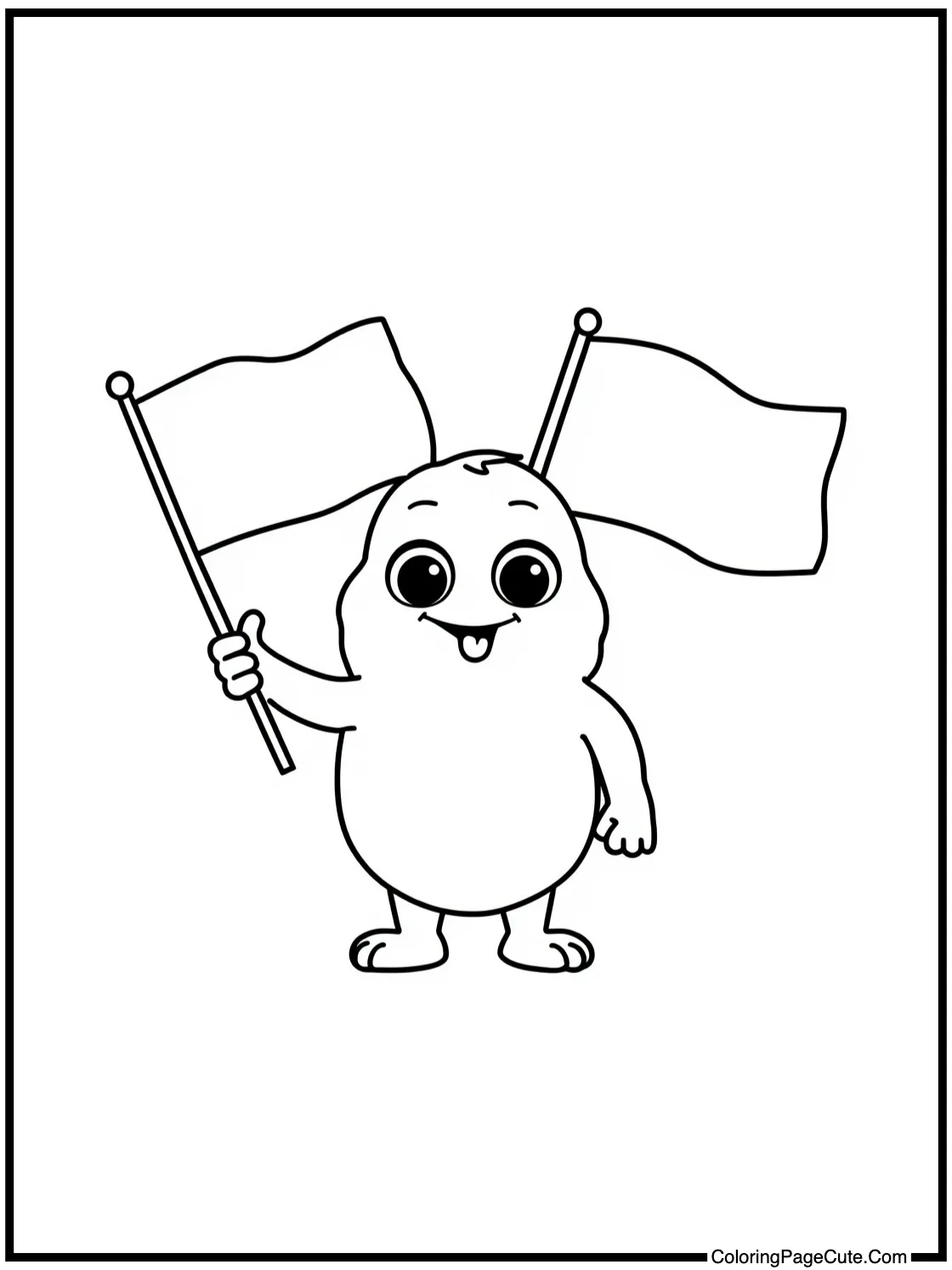 Waving two tiny flags