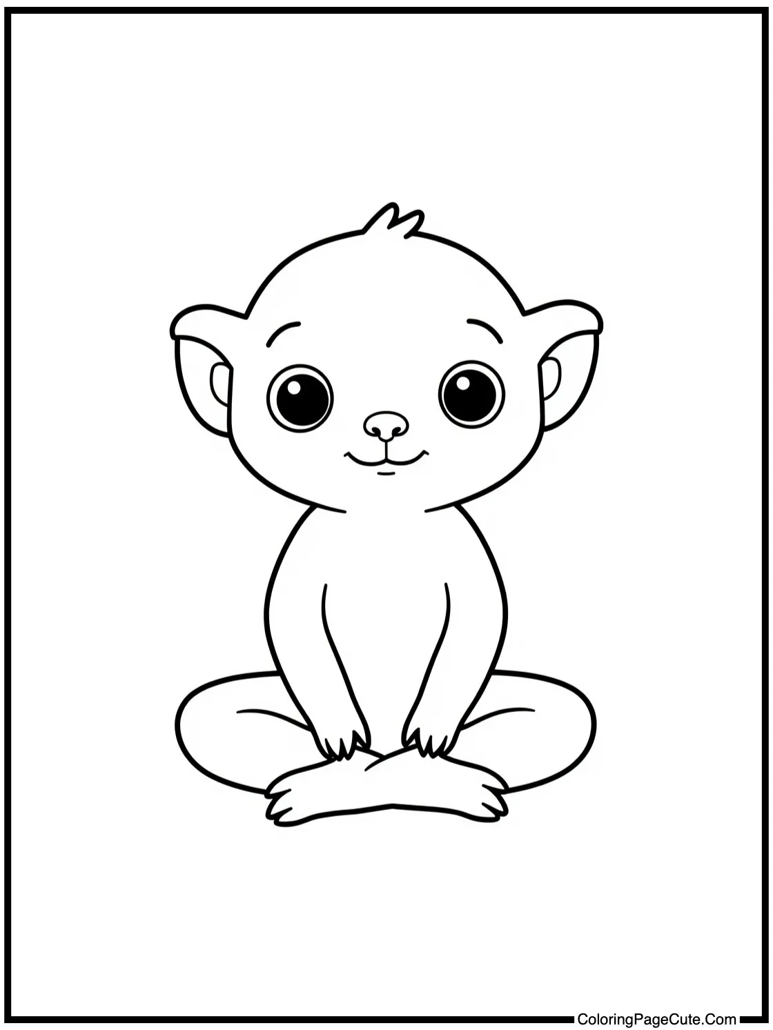 Little creature sitting cross-legged