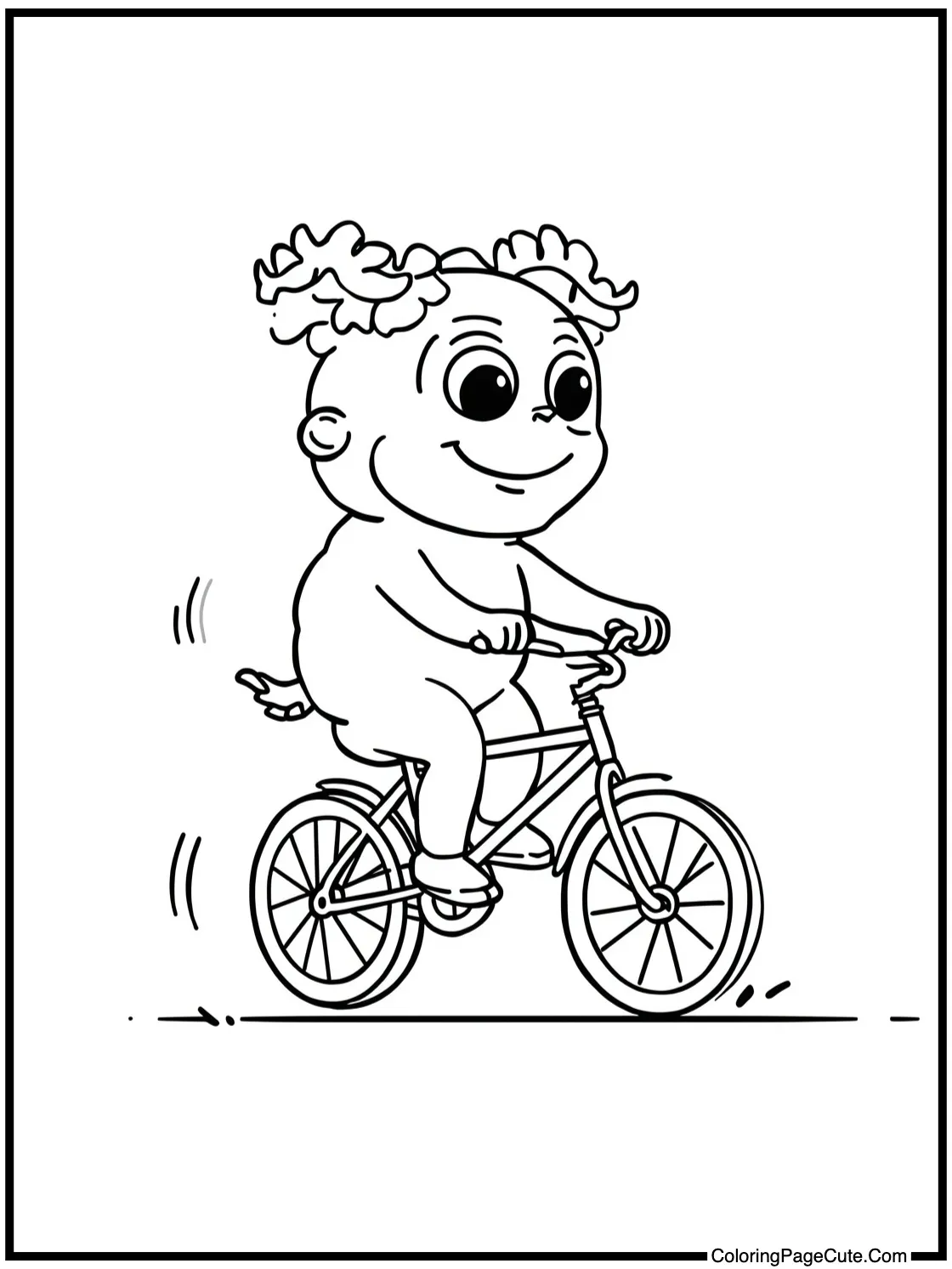 Creature riding a bicycle