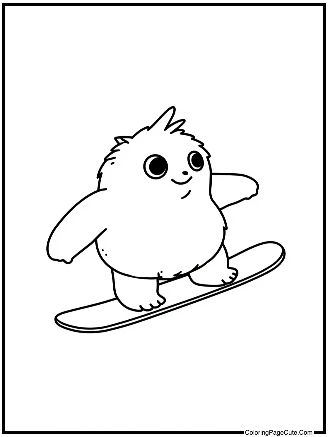 Creature on a snowboard