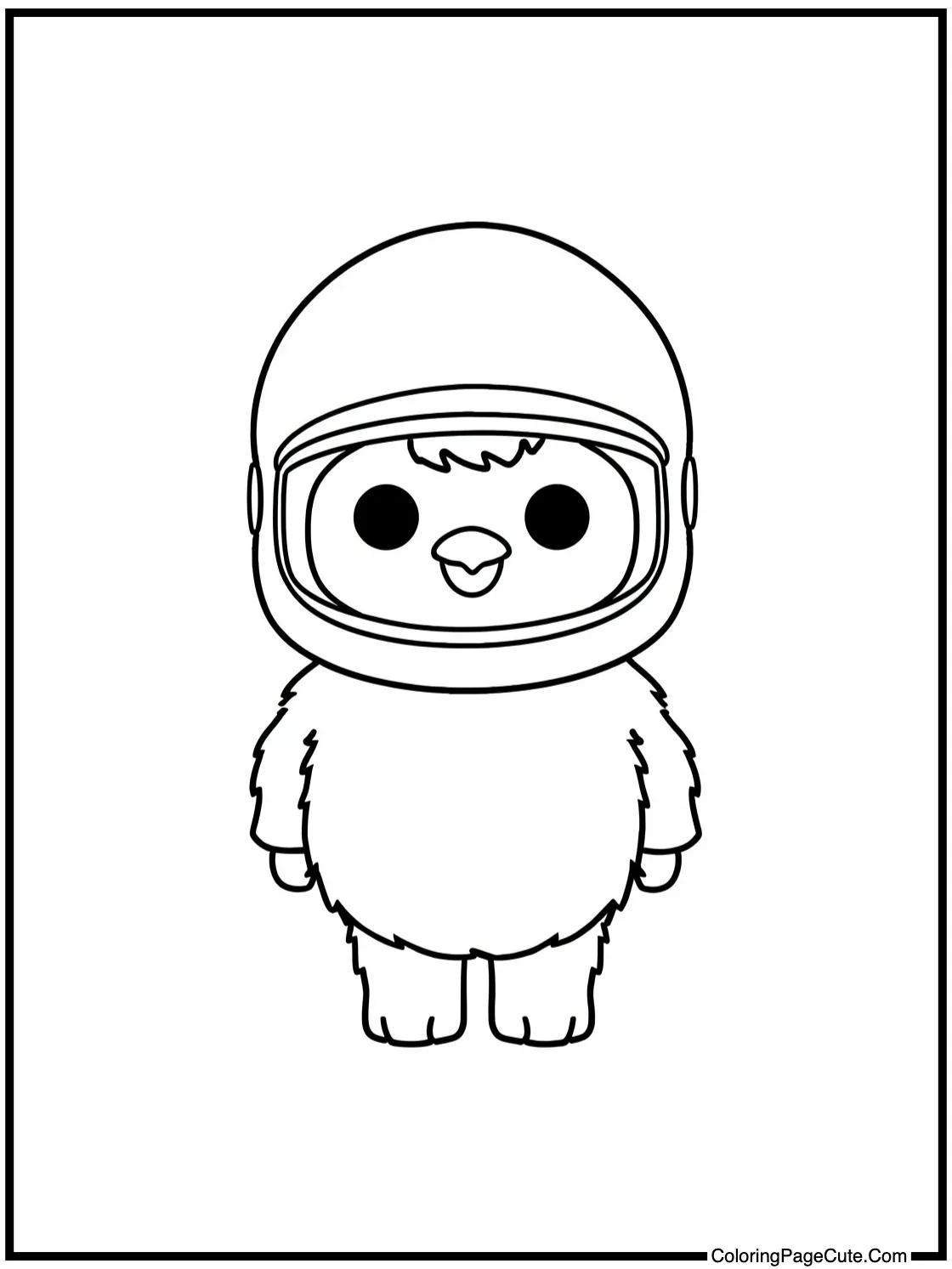 Fluffy figurine wearing helmet