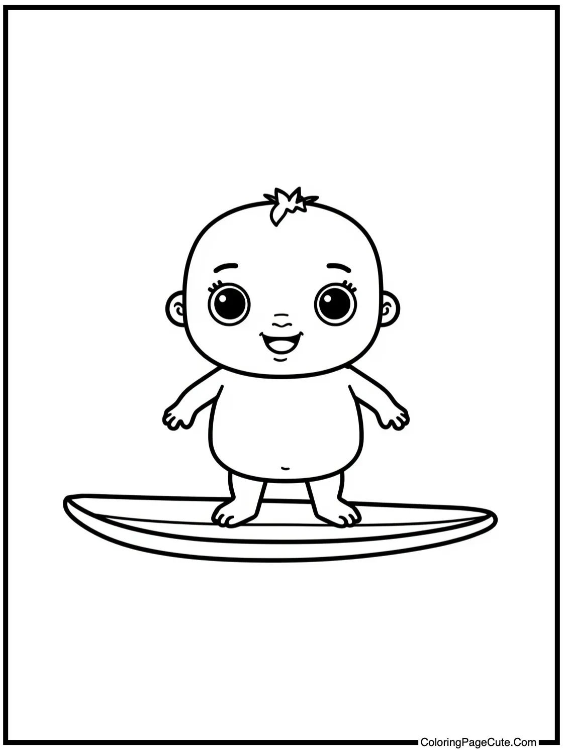 Character on a surfboard