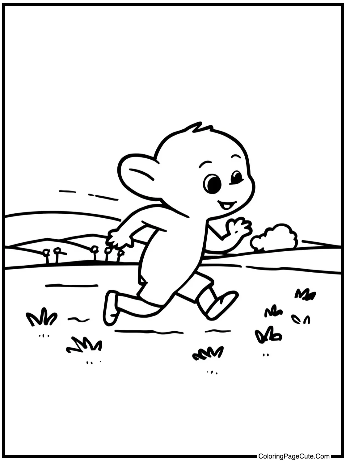 Running through green field