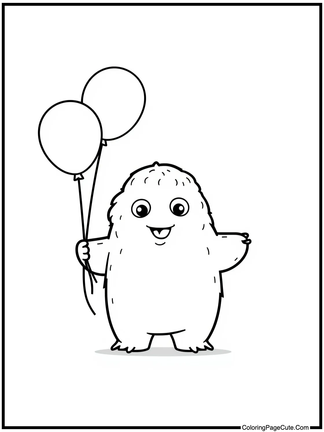 Creature holding balloons
