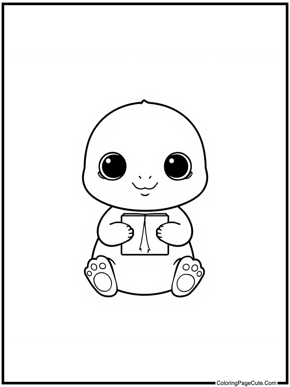 Little creature giving gift