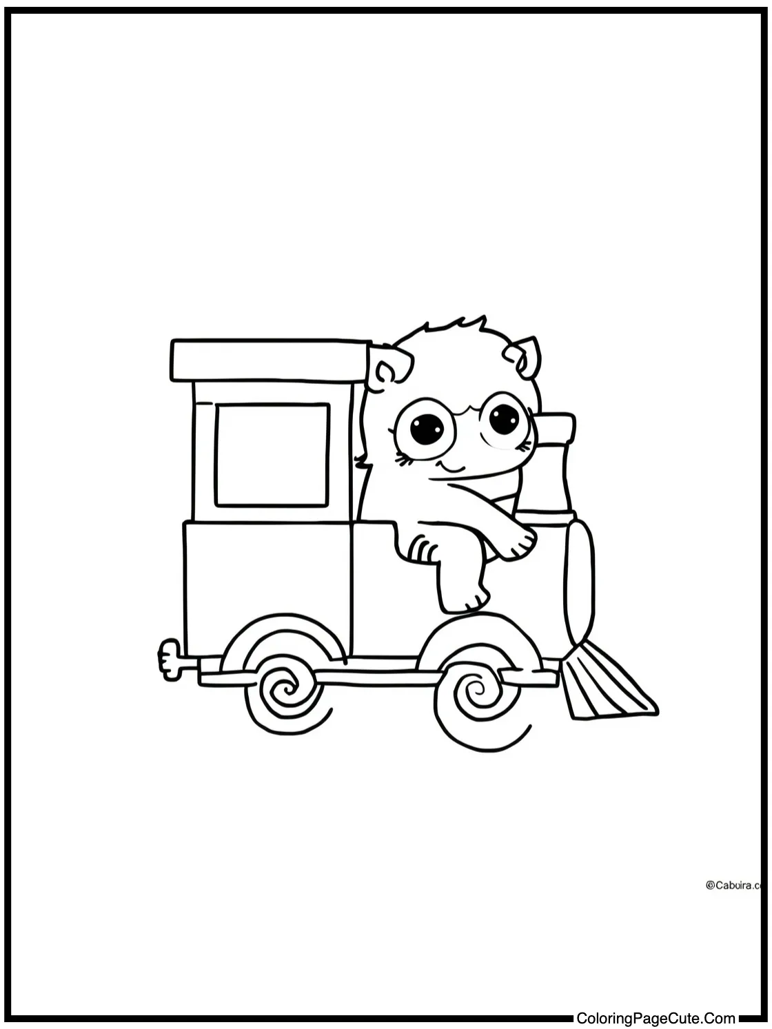 Little creature riding train