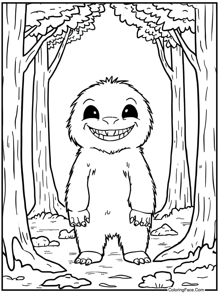 Smiling showing sharp teeth