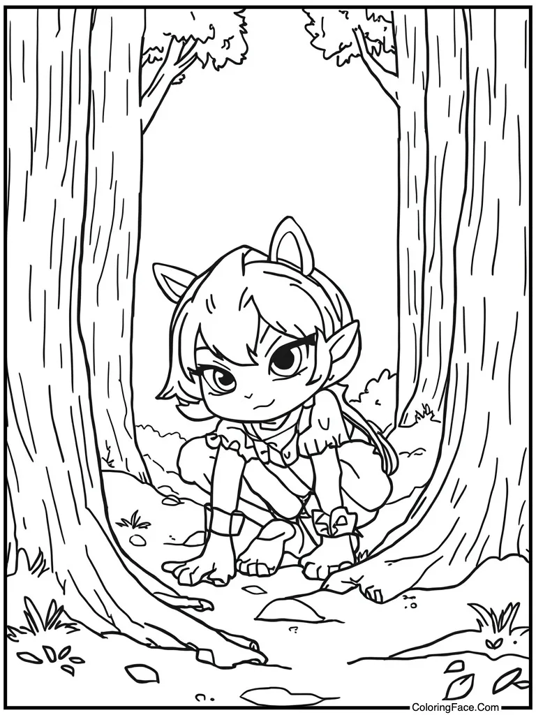 Crouching down very low