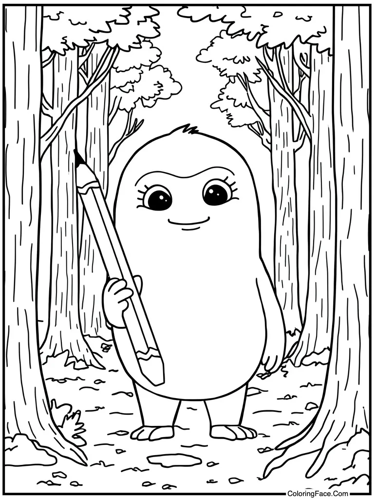 Holding a giant pencil