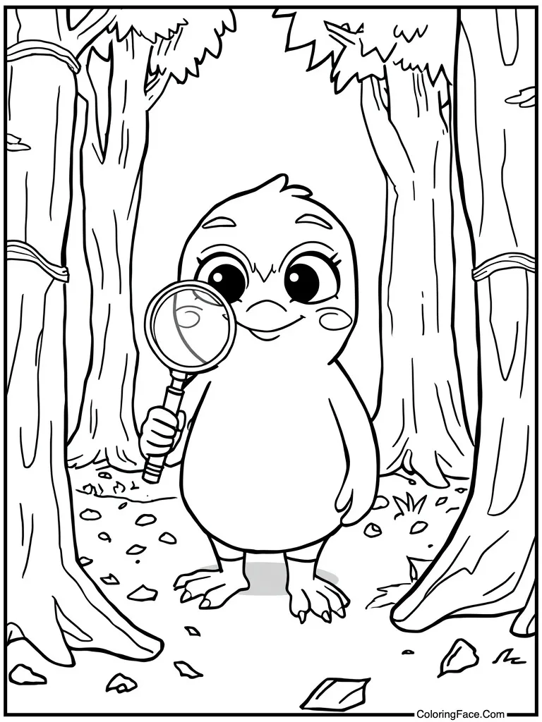 Holding a magnifying glass