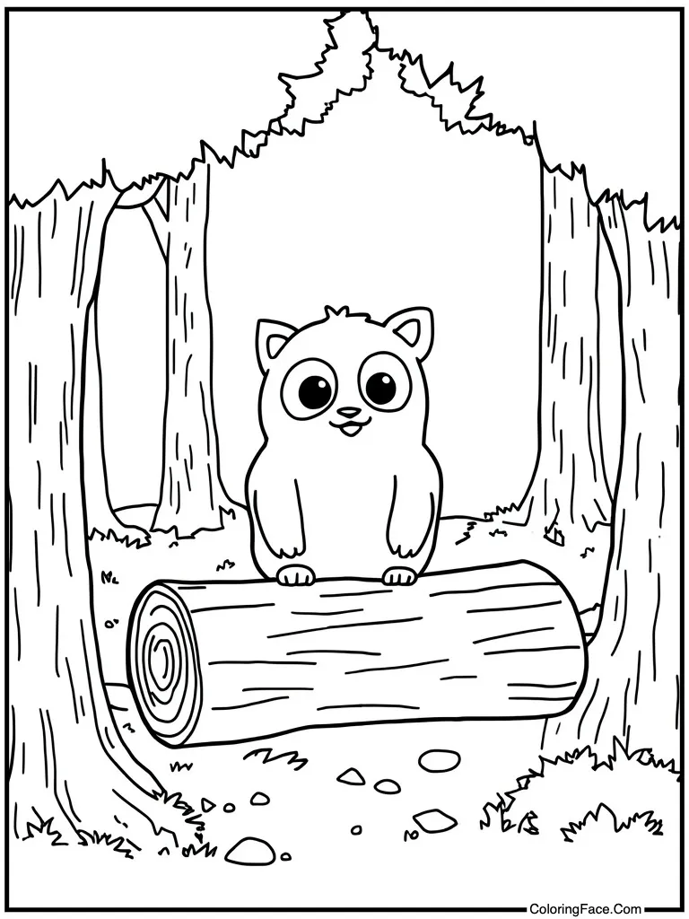 Sitting on a log