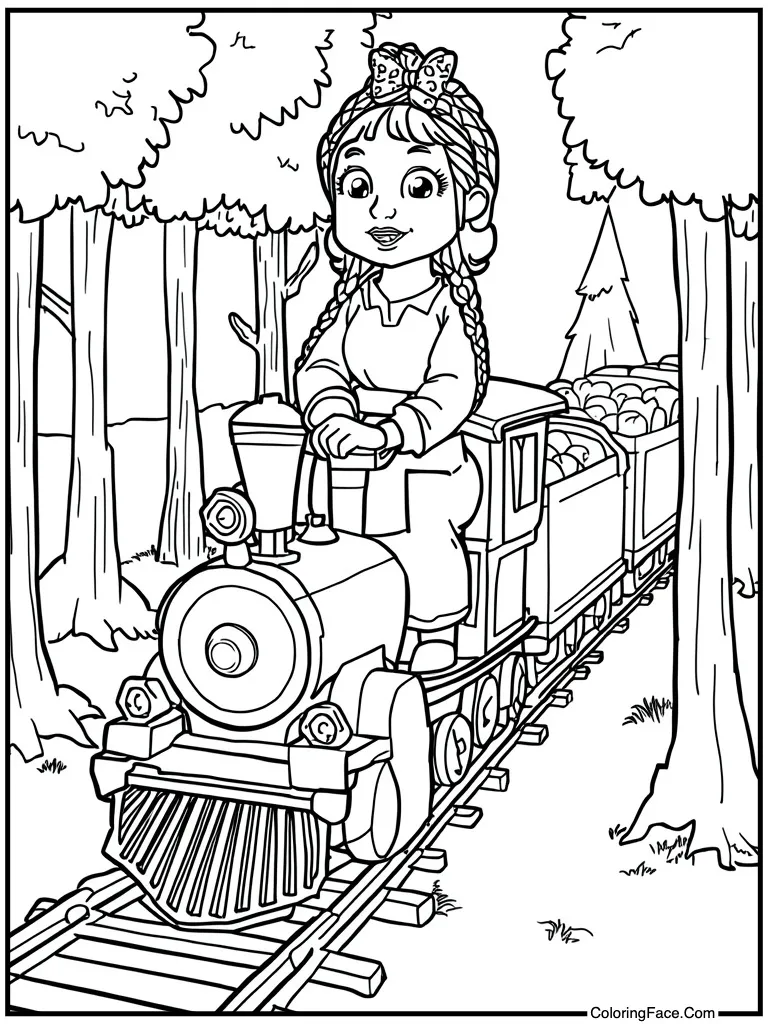 Riding a toy train