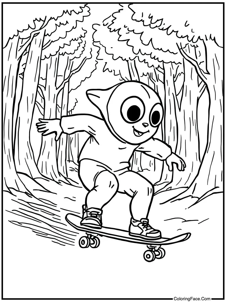 Riding skateboard very fast