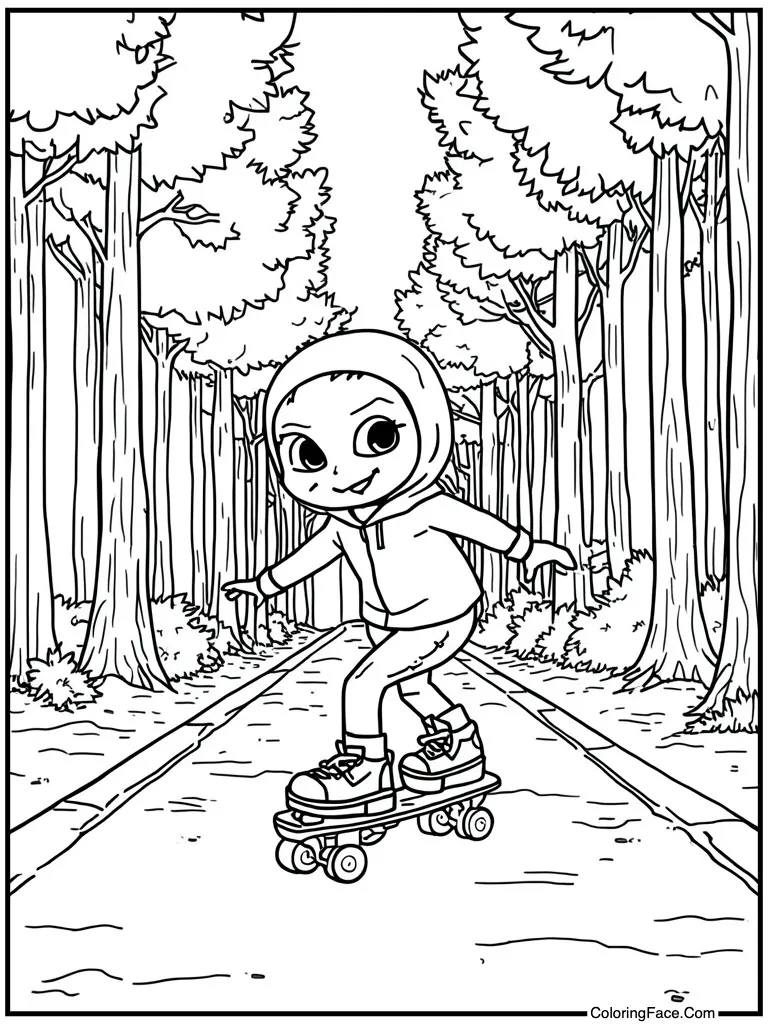 Roller skating on pavement