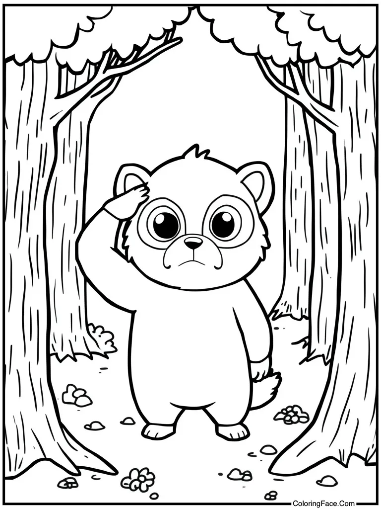 Confused scratching furry head