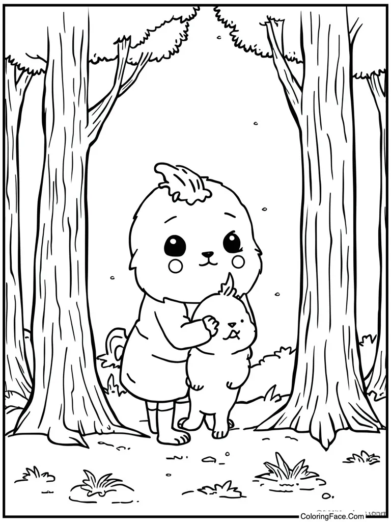 Hugging a small friend