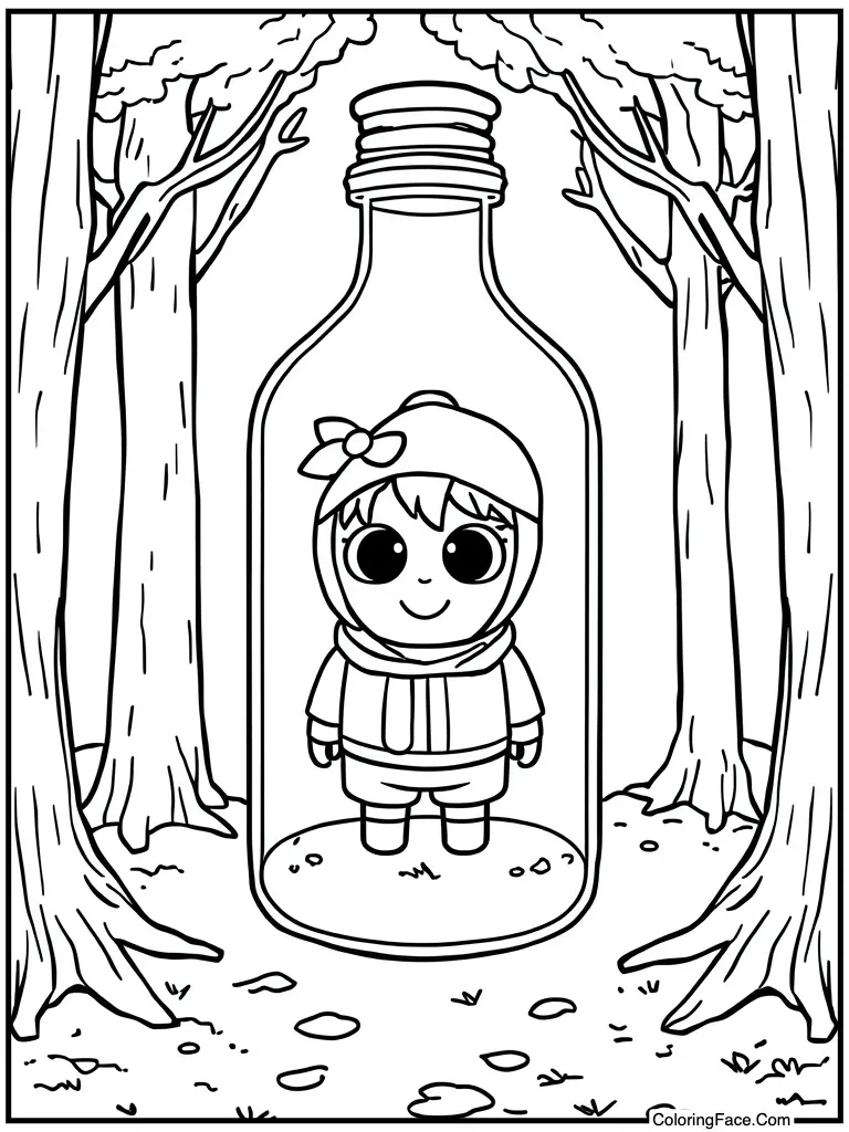 Inside a glass bottle