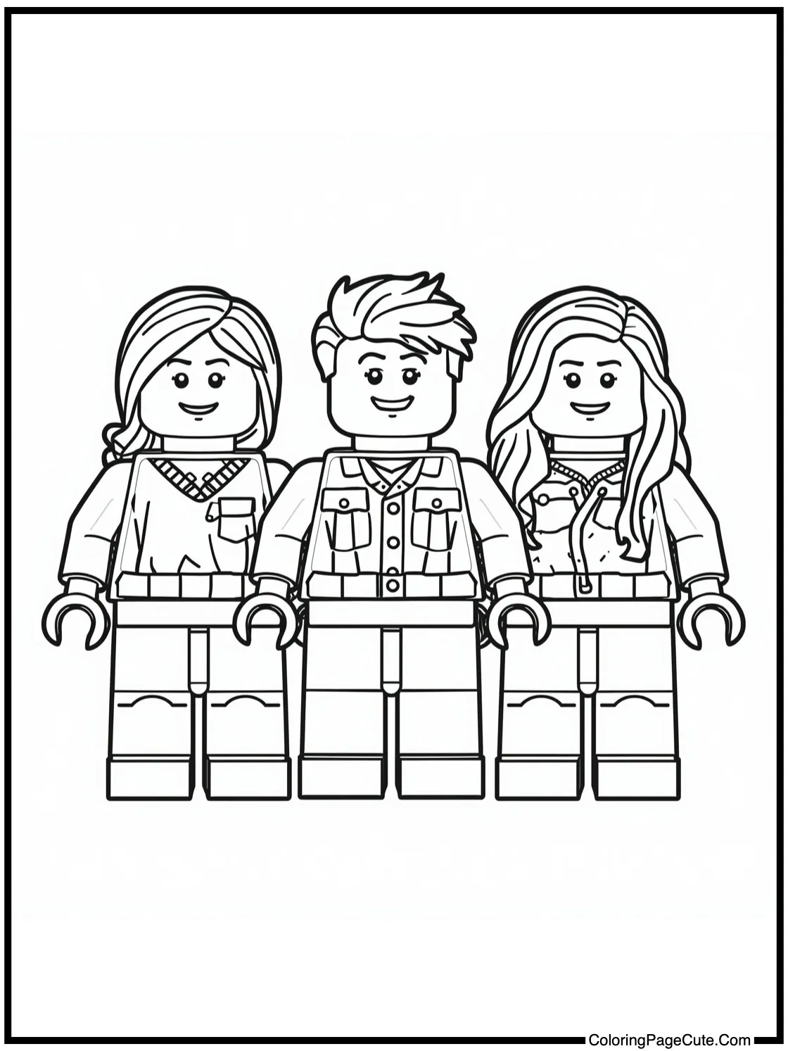 with cheerful characters