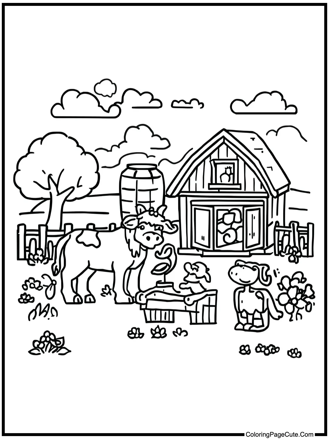 a charming farm scene