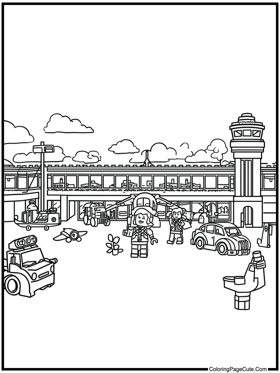 of a bustling airport