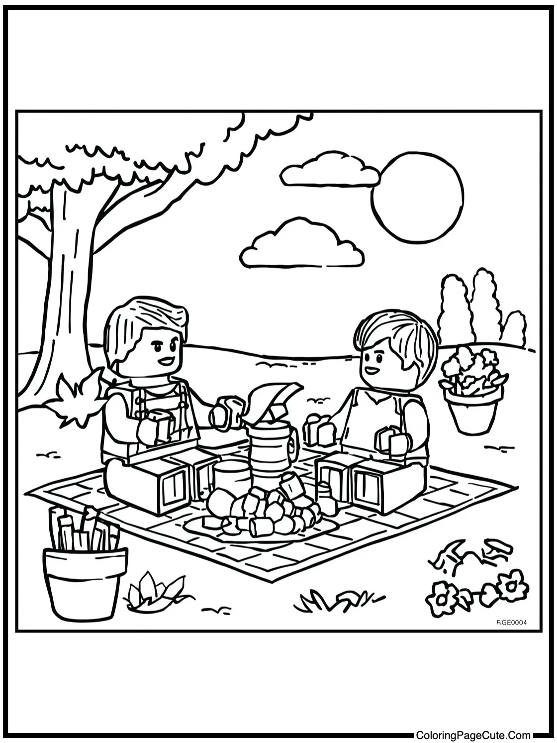 a relaxing picnic scene