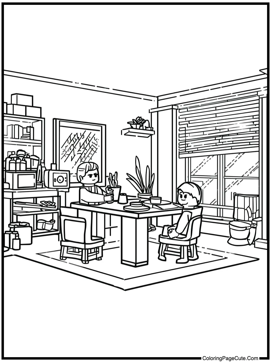 a creative workshop scene