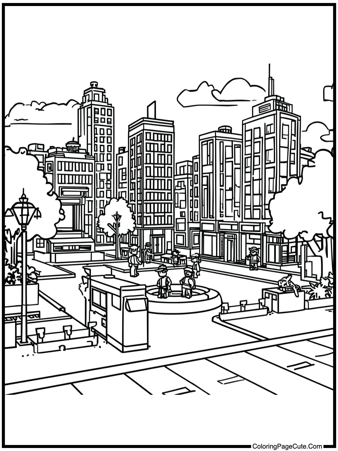 of a bustling city park